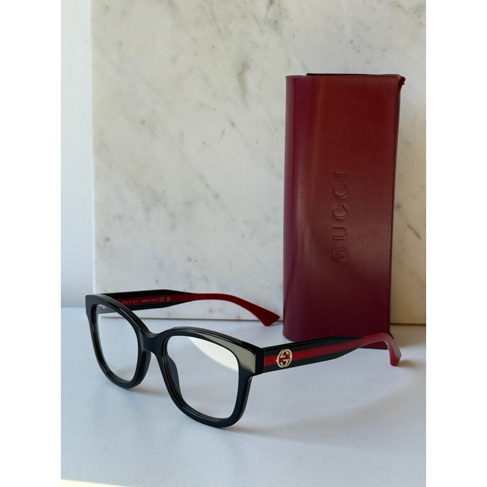 NEW Gucci GG1863O Black Striped Eyeglasses Frames - Picture 3 of 8